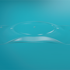 Image of an Implantable Collamer Lens against a teal color background-  Are ICL's Right for You?  